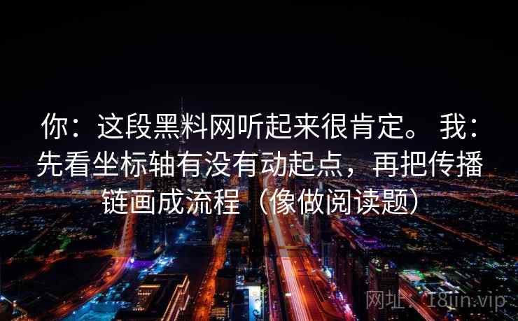 你：这段黑料网听起来很肯定。 我：先看坐标轴有没有动起点，再把传播链画成流程（像做阅读题）  第2张
